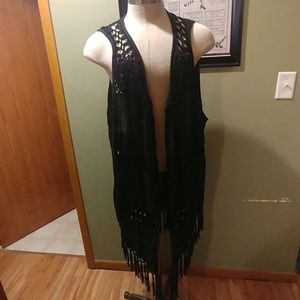 Long black vest
